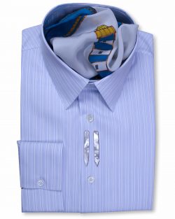 Classic Collar Tailored Fit Blue Multi Striped formal Shirts
