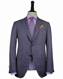 Hand Tailored Grey Stripe Unique Suits