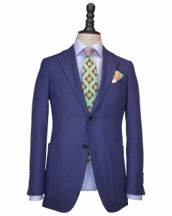 Royal Blue Plain Flannel Fabrics suit